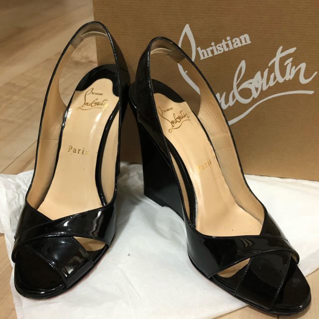 Christian Louboutin(クリスチャンルブタン)の最終値下げ！36.5☆ルブタン☆オープントゥウエッジソール レディースの靴/シューズ(ハイヒール/パンプス)の商品写真