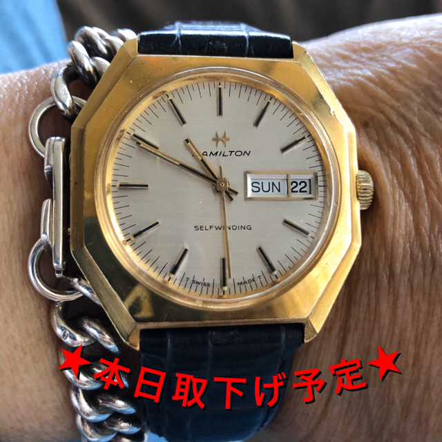 【タイムセール！】 珍品　人気のオクタゴン　ゴールドキャップ　自動巻 腕時計(アナログ)