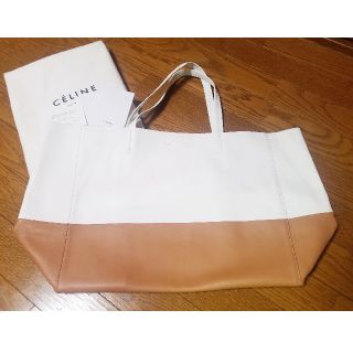 セリーヌ(celine)のセリーヌ ホリゾンタルカバ レザートートバッグ バイカラー キャメル×白(トートバッグ)