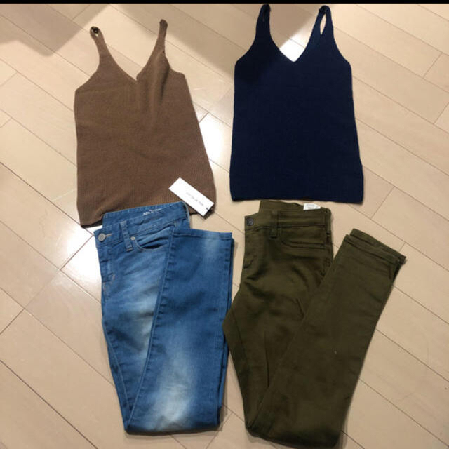 moussy(マウジー)の美品　S AZUL BY MOUSSY 4点セット　デニム　ニット　キャミ レディースのパンツ(デニム/ジーンズ)の商品写真