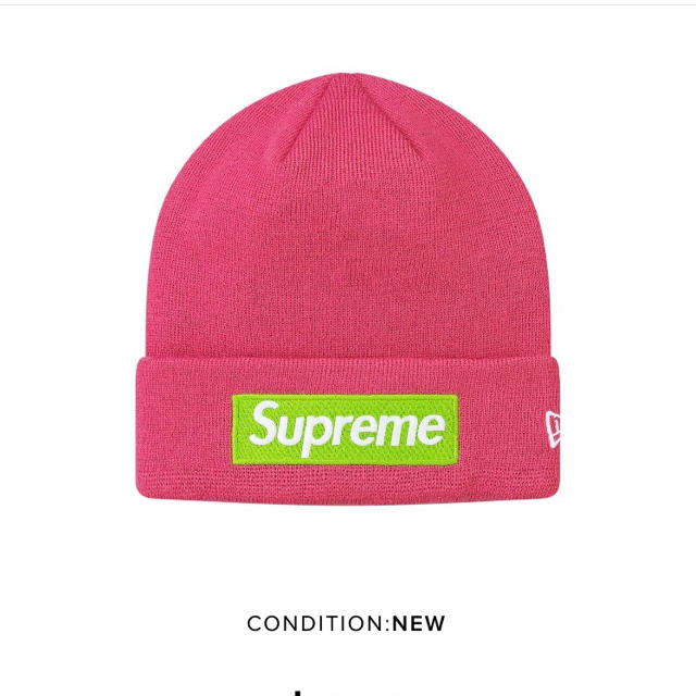 Supreme(シュプリーム)のsupreme box logo beanie ビーニー pink メンズの帽子(ニット帽/ビーニー)の商品写真