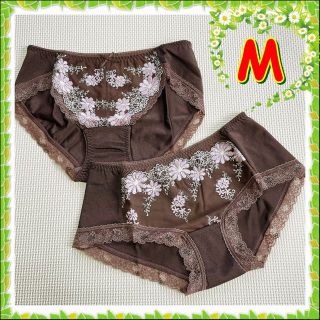 セシール(cecile)の新品✿M✿セシール✿豪華なお花刺繍のショーツ✿EC891(ショーツ)