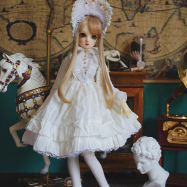 キャストド㊪ アウトフィット bjd 1/4 ホワイト MSD⑥の通販 by yukoyuko's shop ｜ラクマ レース ドレス ドール 人形 ルフィー