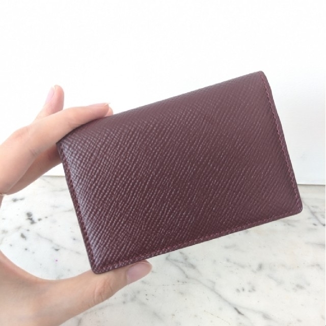 新品】Smythson パナマ カードケース/名刺入れ バーガンディー ワイン