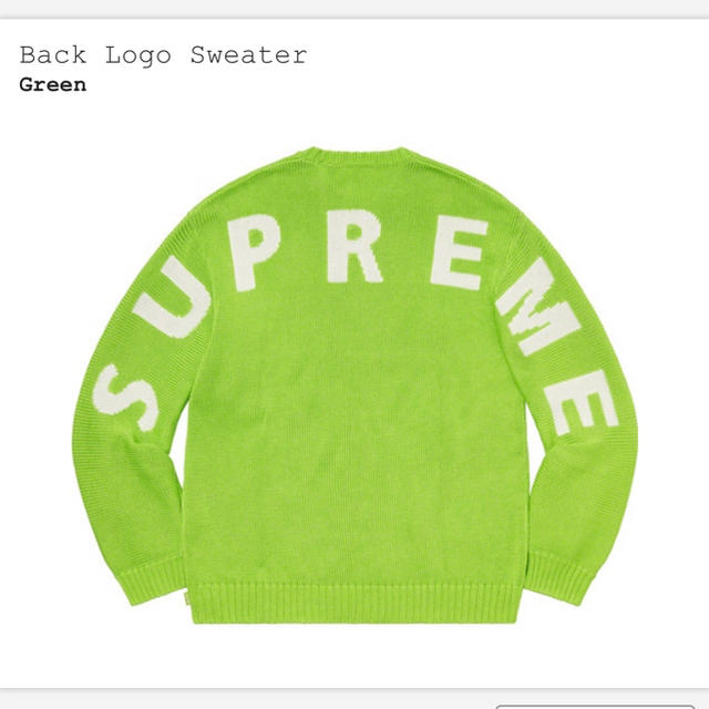 ニット/セーターsupreme back logo sweater green XL