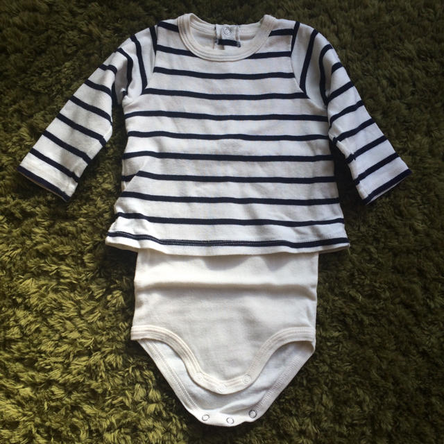 PETIT BATEAU(プチバトー)の長袖ロンパース キッズ/ベビー/マタニティのベビー服(~85cm)(ロンパース)の商品写真