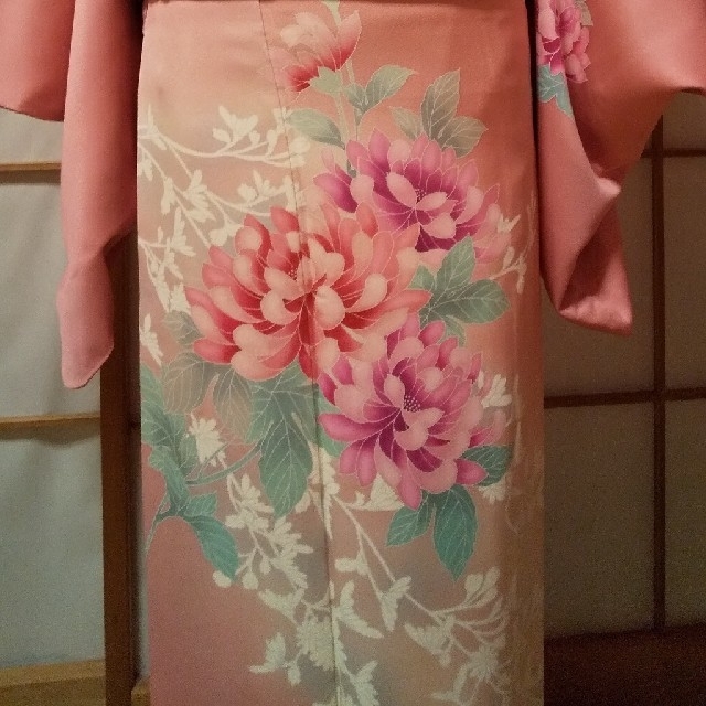 訪問着  袋帯セット   （ピンク色、乱菊） レディースの水着/浴衣(着物)の商品写真