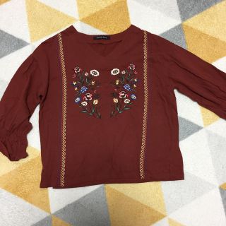 薄手 刺繍トップス (カットソー(長袖/七分))