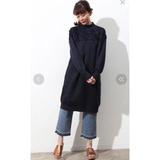 ヴィス(ViS)の【美品】【期間限定出品】ViS フェミショルモックネックニットワンピース(ひざ丈ワンピース)