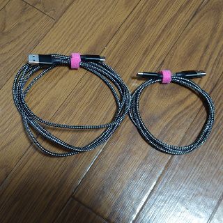 新品未使用 Type-C 3A 充電データ転送ケーブル 2本セット 1m+2m(バッテリー/充電器)