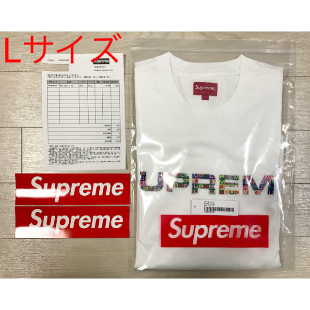 Tシャツ/カットソー(七分/長袖)Supreme Meta Logo L/S Top 白　L