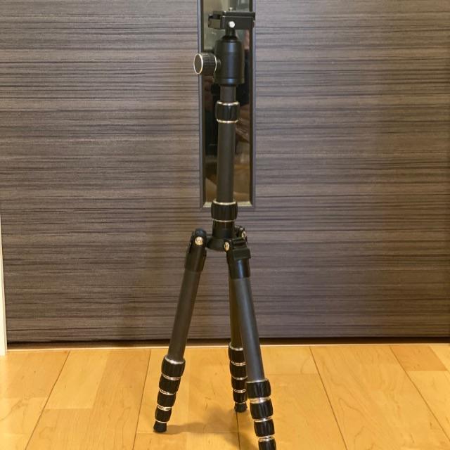 ☆値段交渉可☆ カメラ三脚 130cm 4段 自由雲台 カーボン 収納ケース