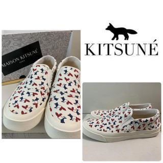 メゾンキツネ(MAISON KITSUNE')のメゾンキツネ　ホワイトキャンバス　スニーカー(スニーカー)