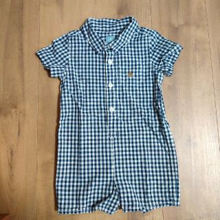 ベビーギャップ(babyGAP)のGAP ギンガムチェック ロンパース 80(ロンパース)