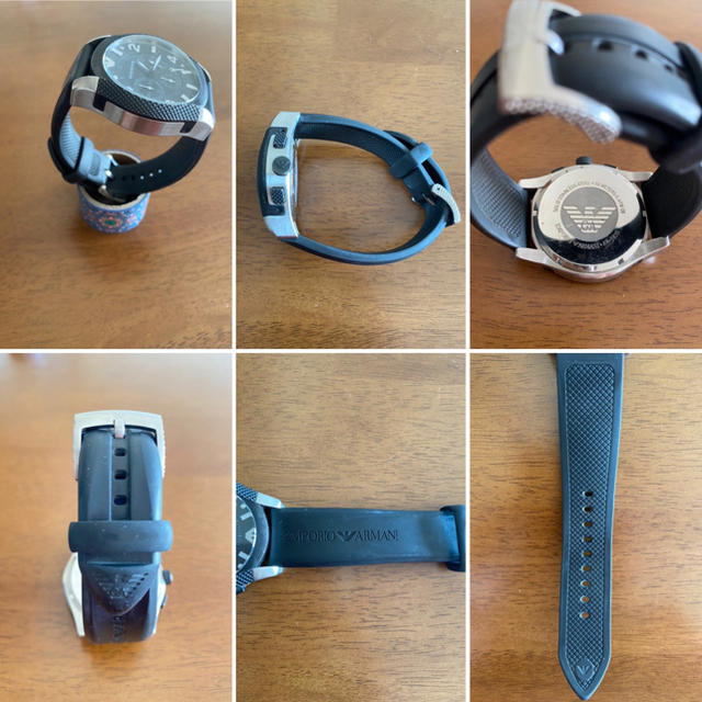 Emporio Armani(エンポリオアルマーニ)のアルマーニ　腕時計　ブラック メンズの時計(腕時計(アナログ))の商品写真