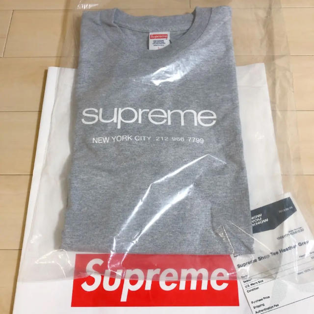 Lサイズ】Supreme Shop Tee 灰色 - Tシャツ/カットソー(半袖/袖なし)