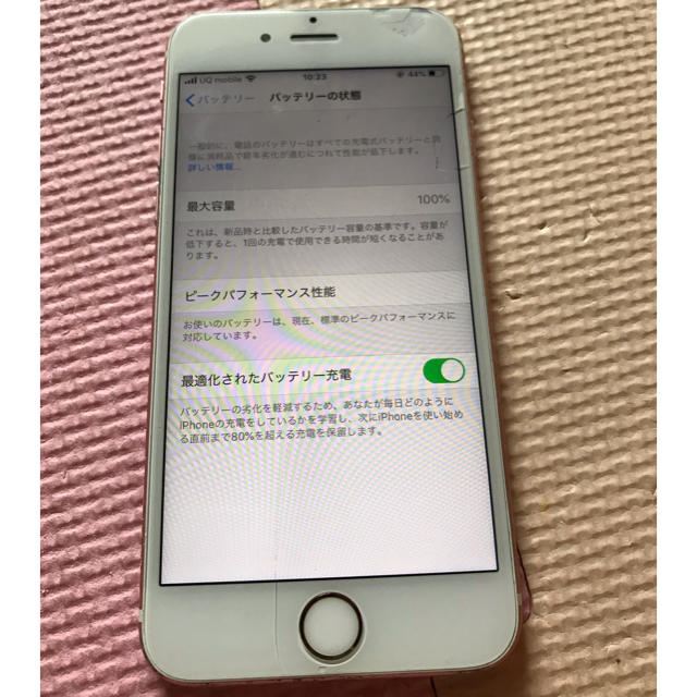 SIMフリー　iPhone6S　 64GB　ローズゴールド　バッテリー100％ スマホ/家電/カメラのスマートフォン/携帯電話(スマートフォン本体)の商品写真