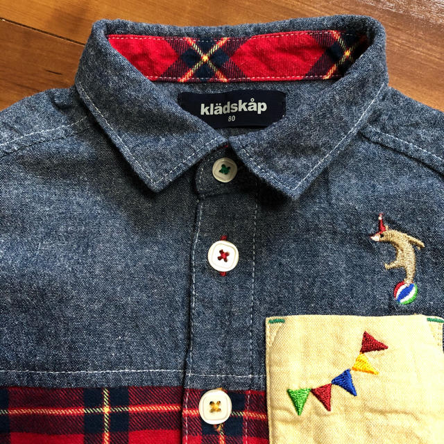kladskap(クレードスコープ)のクレードスコープ❀80&110 チェックシャツ 2枚セット キッズ/ベビー/マタニティのキッズ服男の子用(90cm~)(Tシャツ/カットソー)の商品写真