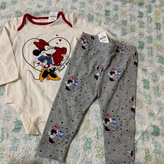 ベビーギャップ(babyGAP)の新品　babyGAP ディズニー　ミニー　レギンス＆長袖ボディ　80cm(ロンパース)