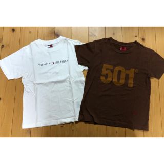 トミーヒルフィガー(TOMMY HILFIGER)の2枚　トミー6白・リーバイス120茶色　半袖Tシャツ　まとめ売り(Tシャツ/カットソー)