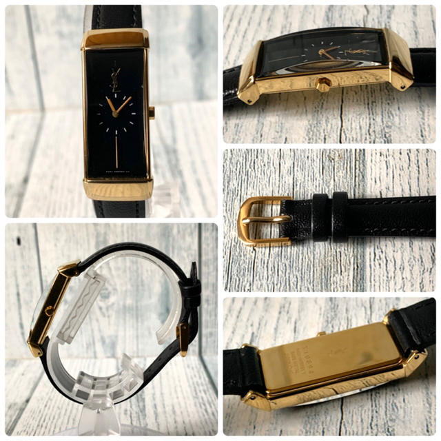 【希少】Yves Saint Laurent 腕時計 ゴールド ブラック .