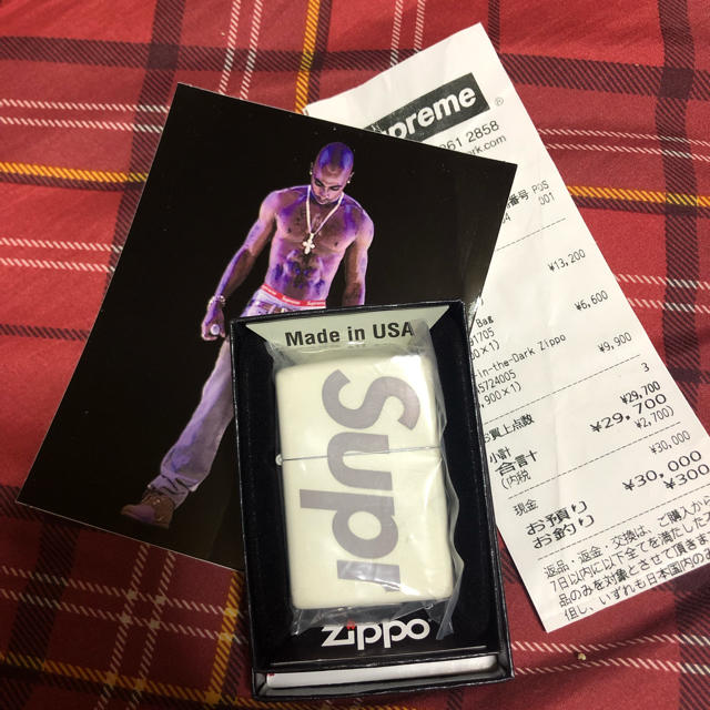 Supreme(シュプリーム)のzippo + レシート ＋ステッカー メンズのファッション小物(タバコグッズ)の商品写真