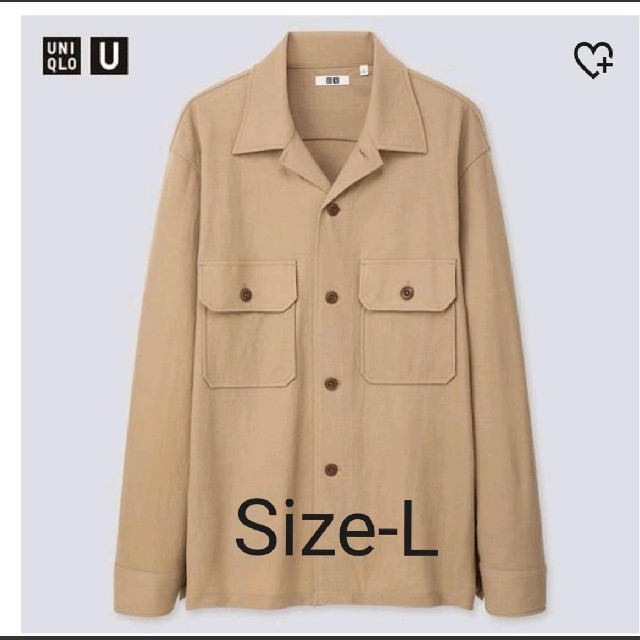 UNIQLO(ユニクロ)のUniqlo-U　ミリタリージャージシャツ 　ベージュ　SIZE-L メンズのトップス(シャツ)の商品写真