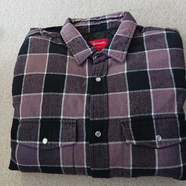Supreme Quilted Faded Plaid Shirt black
