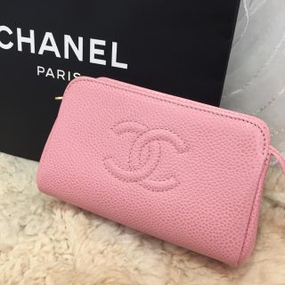 シャネル(CHANEL)のCHANEL マルチポーチ キャビアスキン   ピンク(ポーチ)