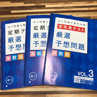 中1 定期テスト厳選予想問題 英 数 国　3冊セット　進研ゼミ ベネッセ教材(語学/参考書)