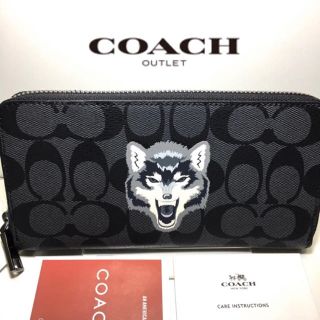 コーチ(COACH)の箱無し発送　新品コーチ正規品 ウルフ ラウンドファスナー長財布(長財布)