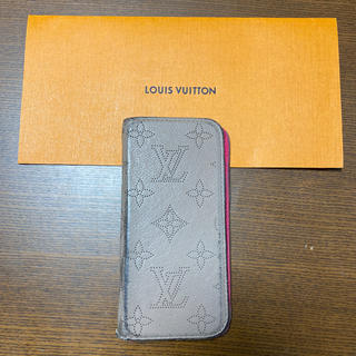 ルイヴィトン(LOUIS VUITTON)のルイヴィトン　iPhoneカバー　モノグラム・マヒナ　フォリオ 手帳型(iPhoneケース)
