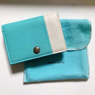 ティファニー(Tiffany & Co.)の【kii様専用】ヴァーティカル フォ-ルドカードケース カラーブロック(名刺入れ/定期入れ)