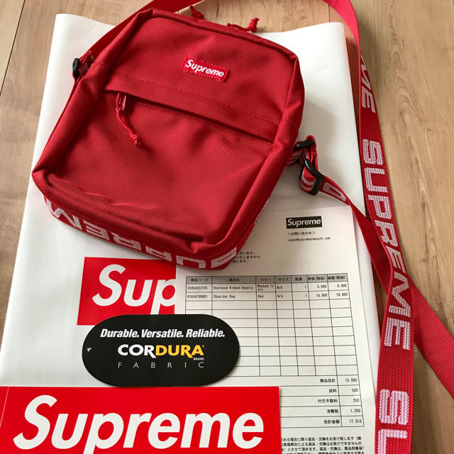 supreme ショルダーバック　ポーチ　レッド