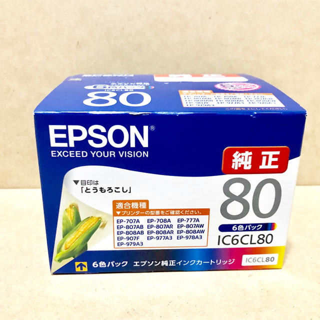 EPSON(エプソン)の新品☆エプソン純正インクカートリッジ とうもろこし IC6CL80  スマホ/家電/カメラのPC/タブレット(PC周辺機器)の商品写真