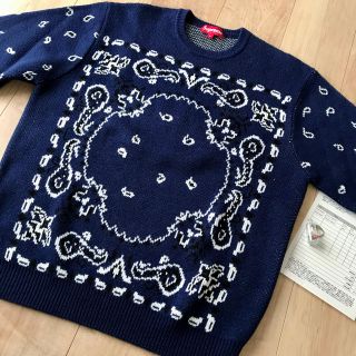 シュプリーム(Supreme)のsupreme バンダナセーター　ペイズリー　Mサイズ　キーチェーン　サボテン(ニット/セーター)