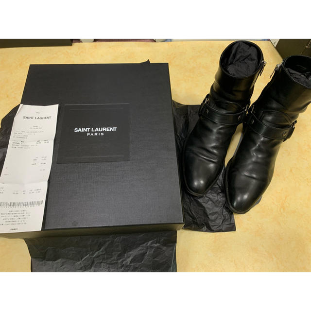 Saint Laurent(サンローラン)の<お値下げしました> SAINT LAURANT リングブーツ　黒レザー メンズの靴/シューズ(ブーツ)の商品写真