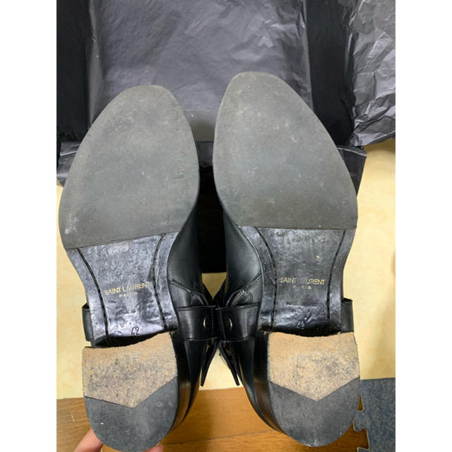 Saint Laurent(サンローラン)の<お値下げしました> SAINT LAURANT リングブーツ　黒レザー メンズの靴/シューズ(ブーツ)の商品写真