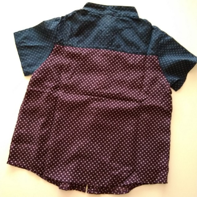 シャツ 半袖 ドット 水玉 キッズ 子供  キッズ/ベビー/マタニティのキッズ服男の子用(90cm~)(ブラウス)の商品写真