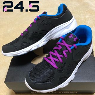 アンダーアーマー(UNDER ARMOUR)の★新品 米国ブランド Under Armour スニーカー 24.5 ブラック(スニーカー)