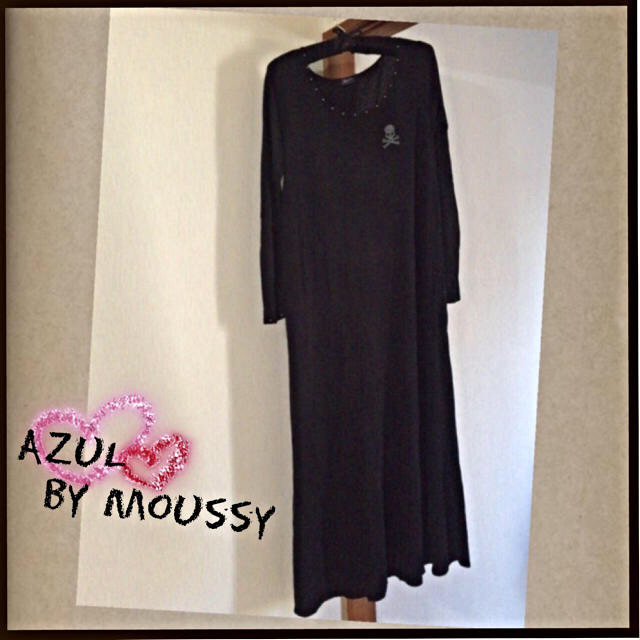 AZUL by moussy(アズールバイマウジー)のAZUL ❤︎スカル ロングワンピ レディースのワンピース(ロングワンピース/マキシワンピース)の商品写真