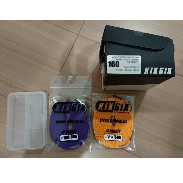 KIXSIX WAXED SHOELACE 2P BOX（黄＆紫）
