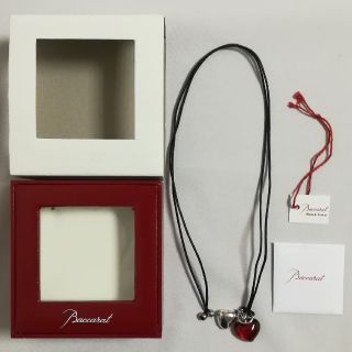 バカラ(Baccarat)のBaccaratハートネックレスクリスタルガラス+シルバー925  未使用バカラ(ネックレス)