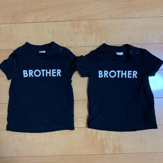 エイチアンドエム(H&M)のBROTHER Tシャツ　60サイズ　２枚セット　双子(Ｔシャツ)