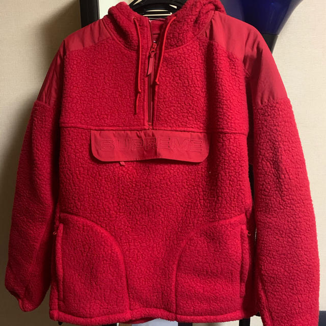 Supreme Polartec Hooded Half Zip RED M