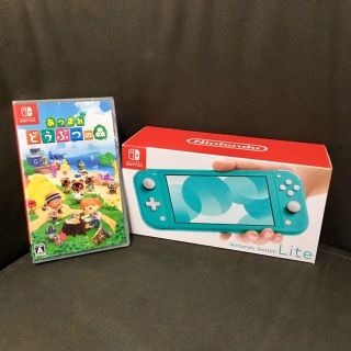 ニンテンドースイッチ(Nintendo Switch)の【新品未開封】どうぶつの森 & Switch Lite ターコイズ(携帯用ゲーム機本体)