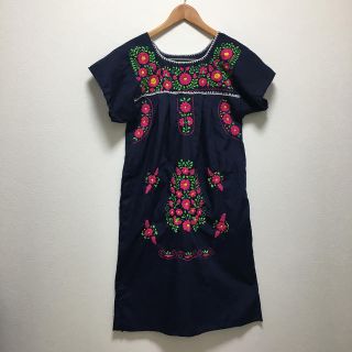 サンタモニカ(Santa Monica)のメキシコ　刺繍vintageワンピース(ロングワンピース/マキシワンピース)