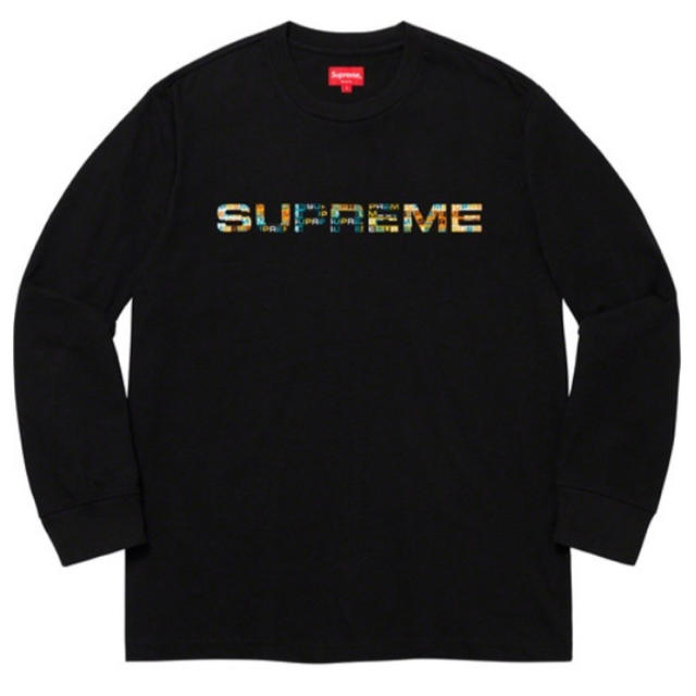 黒 XL 新品 20ss Supreme Meta Logo L/S Top - Tシャツ/カットソー(七