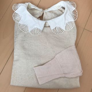 ドットアンドストライプスチャイルドウーマン(Dot&Stripes CHILDWOMAN)の値下！追記チャイルドウーマン♡シェル襟がかわいいサマーニット　2way 取外し可(ニット/セーター)