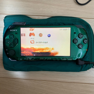 プレイステーションポータブル(PlayStation Portable)のPSP-3000 グリーン(携帯用ゲーム機本体)